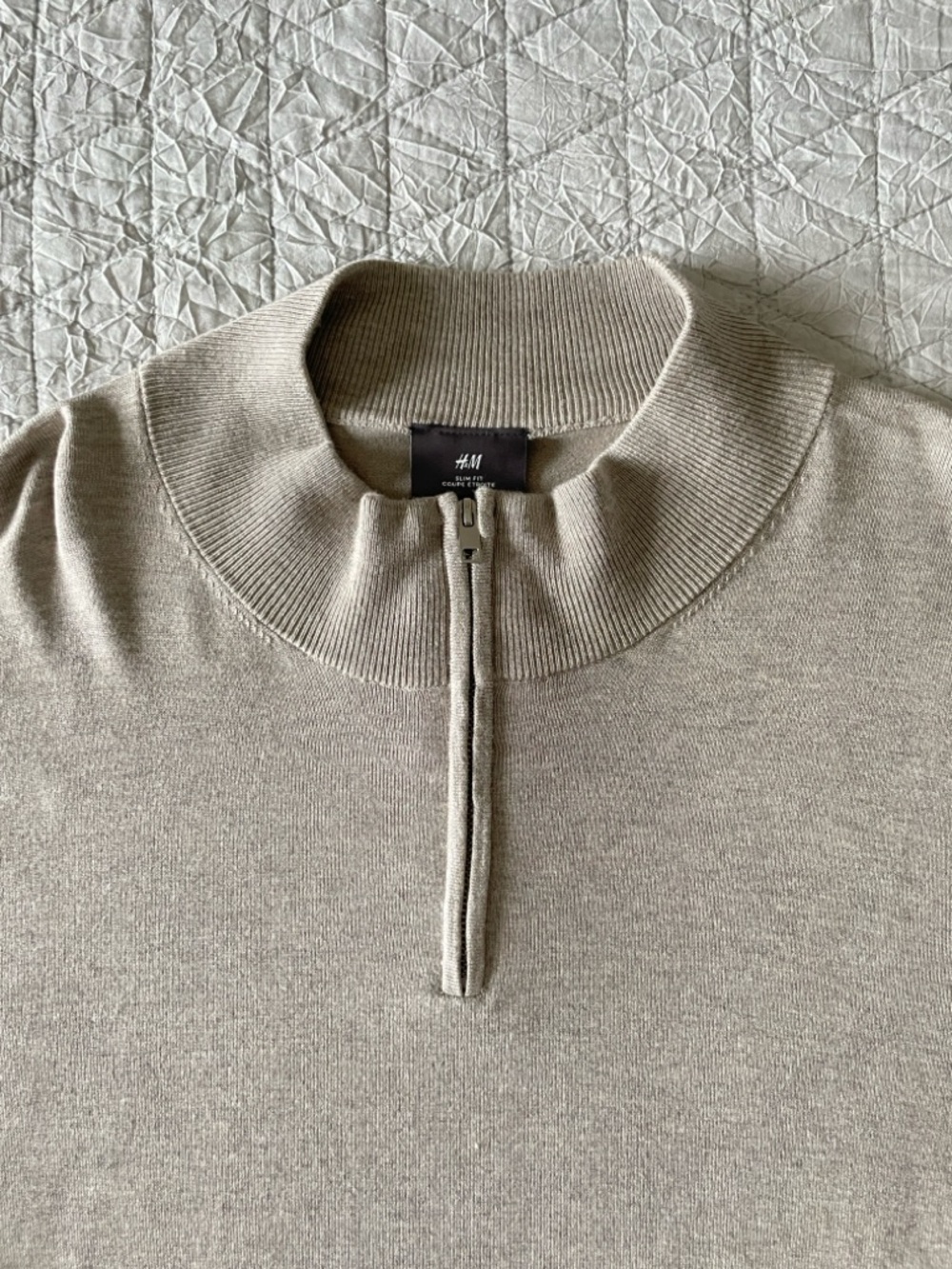 H&M Men's Half-Zip Sweater | Men’s large | Tan | New w/ tags - Picture 3 of 5